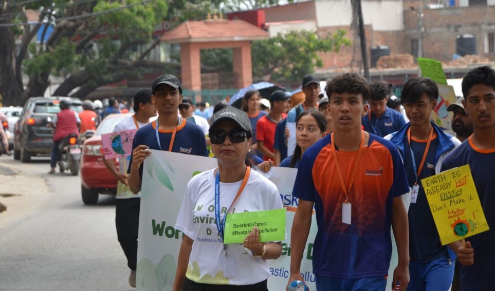 विश्व वातावरण दिवसका अवसरमा संस्कृति इन्टरनेसनल स्कुलको वाकाथन