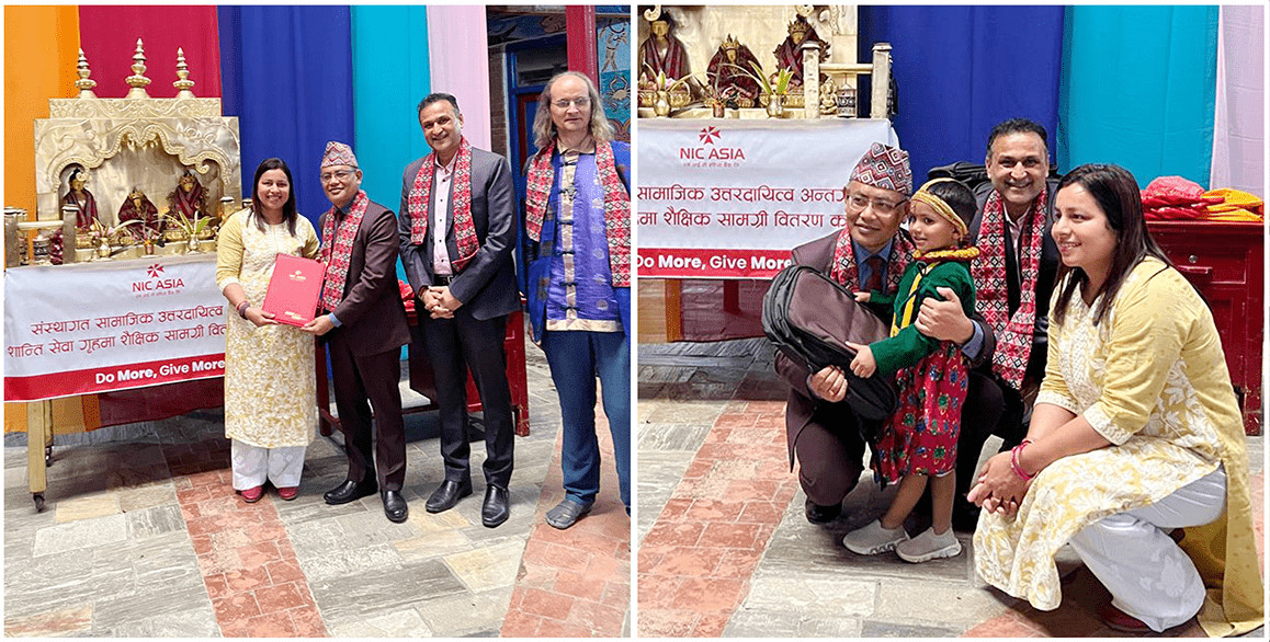 एन आई सी एशिया बैंकद्वारा शान्ति सेवा गृहका १५० भन्दा धेरै विद्यार्थीहरुलाई शैक्षिक सामग्री हस्तान्तरण