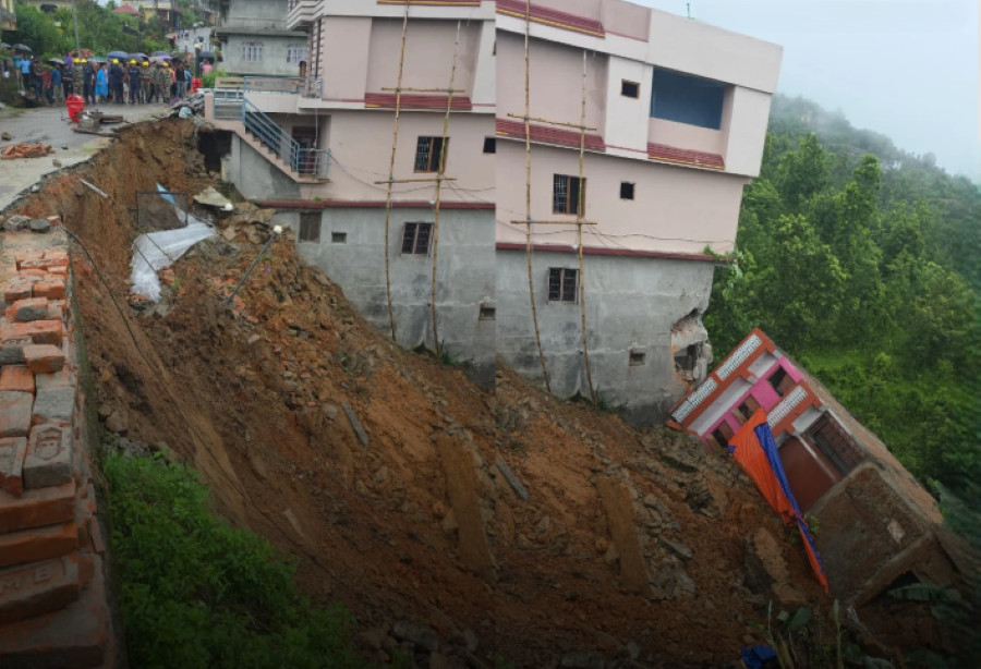 गोरखा नगरपालिका ९ लक्ष्मीबजारमा पहिराले घर पूर्ण रूपमा क्षति, एक घाइते