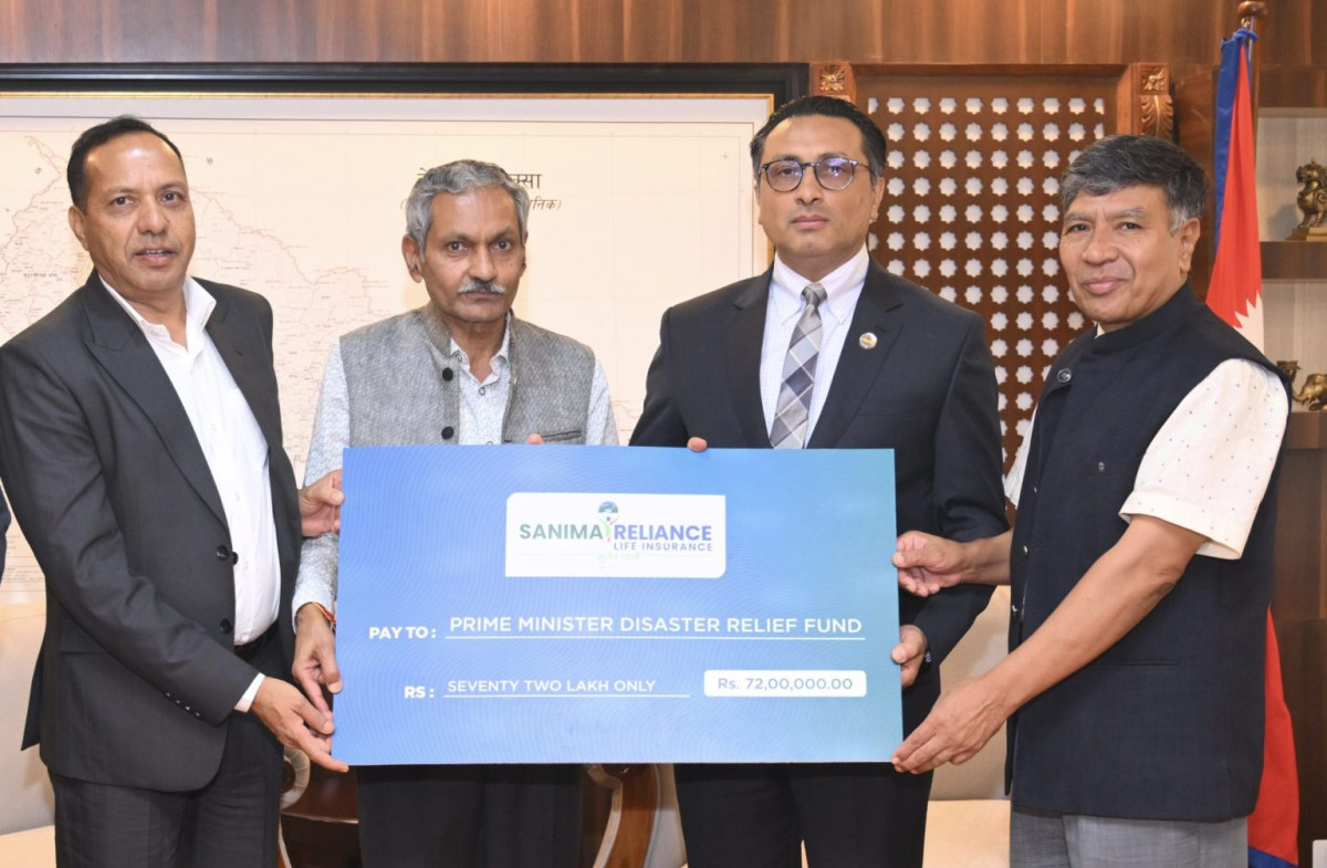 भोटेकोशी बाढी प्रभावितका लागि सानिमा रिलायन्स लाइफको ७२ लाख रुपैयाँ सहयोग